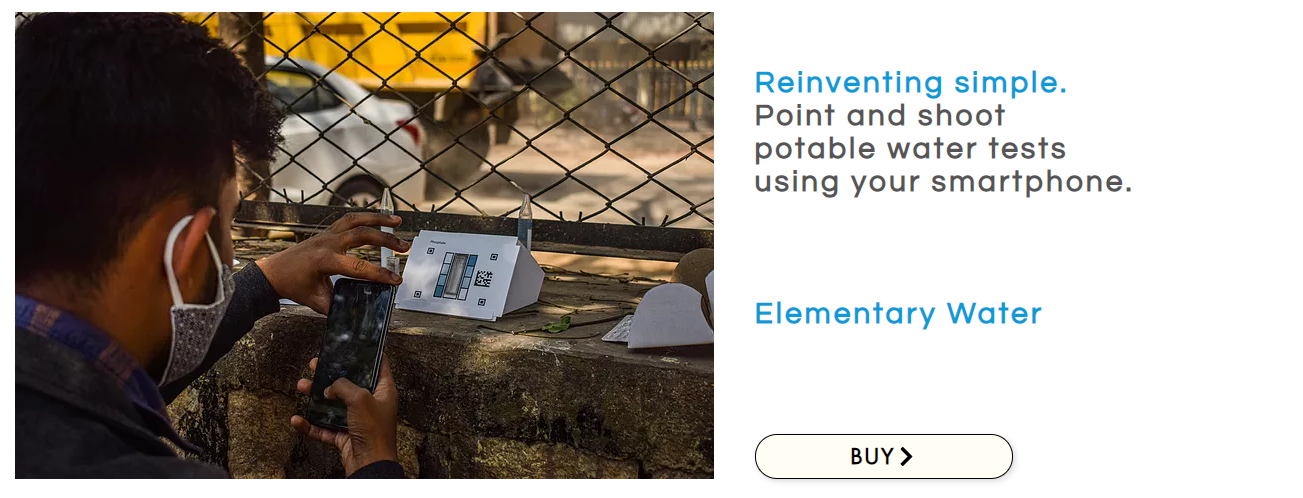Smartphone-enabled Elementary water tests. As simple as point and shoot with your phone camera.